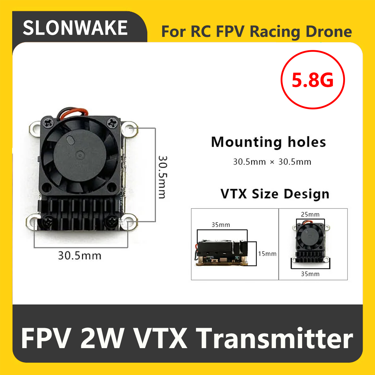 SLONWAKE 5.8G 2000mW FPV VTX T - đánh giá và giá Fpv Drone Frame